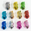 Colorful electroplated acrylic peanut beads in various metallic shades for DIY jewelry - Peanut Straight Hole Bead / Metallic Colorful - Mixed Random