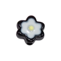 DIY acrylic flower bead in black and white with yellow center for jewelry making - Lacquered - Black