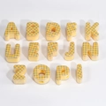 Yellow beads with alphabet letters and colorful plaid pattern for DIY jewelry and phone charms - Yellow