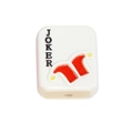 White rectangular acrylic Joker bead with hole for DIY jewelry and phone chain making - Playing Card / White