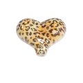 Perle en acrylique en forme de cœur avec imprimé léopard pour bijoux DIY - Cœur / Jaune