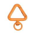 Orange painted triangle spring carabiner with 360-degree swivel ring for keychains - Orange
