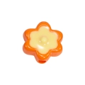 DIY acrylic flower bead in orange and pale yellow for handmade jewelry and keychains - Painted - Orange