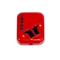 Red acrylic Joker cube bead with black letter print for DIY jewelry making and charms - Playing Card / Red