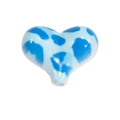 Perle cœur en acrylique à motif léopard bleu clair pour bijoux DIY et bracelets - Cœur / Bleu