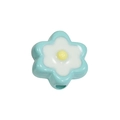 DIY light blue acrylic six-petal flower bead with functional perforation for jewelry - Lacquer Emerald
