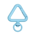 Light blue triangular swivel carabiner clip with matte finish for keychain accessories - Blue