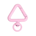 Pink triangular alloy spring hook with rotating ring for DIY keychains and bags - Bright Pink