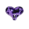 Perle en acrylique en forme de cœur imprimé léopard violet avec finition brillante - Cœur / Violet