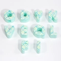 Plaid pattern alphabet beads in mint green for DIY jewelry making and phone chains - Green