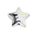 Perle en forme d'étoile avec émail blanc et pois jaunes pour bijoux faits main - Style Étoile avec Émail Égoutté / Blanc
