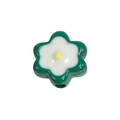 Three-layer acrylic flower bead in green, white and yellow for DIY jewelry and crafts - Painted-Dark Green