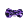 Perle nœud papillon violette à motif léopard avec finition brillante pour bijoux - Nœud / Violet