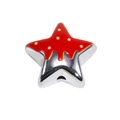 Pendentif étoile fraise en émail rouge à pois blancs pour la création de bijoux DIY - Style Étoile avec Émail Égoutté / Rouge