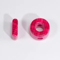 Pink British plaid pattern large hole beads for DIY jewelry and phone chain making - Rose Red