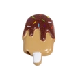DIY acryl crème ijsje kraal in chocoladebruin en geel voor sleutelhanger maken - Gelakt IJsje - Lichtbruin