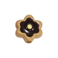 Brown and yellow acrylic six-petal flower beads for DIY jewelry and phone chains - Painted-Light Coffee