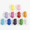 Colorful iridescent peanut acrylic beads with center hole for DIY jewelry making - Peanut Straight Hole Bead / Solid Colorful - Random Color