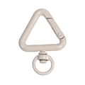 Triangle spring snap hook keychain with beige paint finish and swivel ring accessory - Milk Tea