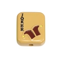 Milk tea color acrylic square Joker bead with red glitter for DIY jewelry making - Playing Card / Brown