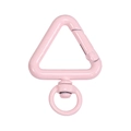 Pink triangle spring carabiner clip with a swivel metal eyelet for keychain DIY - Light Pink