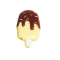 Acryl kraal in de vorm van een ijsje in roomgeel met chocoladeglazuur voor DIY-sieraden - Gelakt IJsje - Lichtgeel
