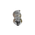Realistic silver peanut shaped acrylic bead with textured finish for DIY jewelry - Peanut Straight Hole Bead / Metallic Colorful - Gray