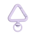 Triangle spring snap hook with swivel ring in lavender purple painted alloy finish - Purple