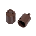 Dark brown alloy bell caps for DIY keychains and handmade cord jewelry accessories - Short Style / Dark Coffee