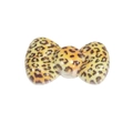 Perle en acrylique imprimé léopard en forme de nœud pour la création de bijoux DIY - Nœud / Jaune