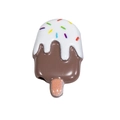 Acryl chocolade ijslolly bedeltje met wit glazuur en kleurrijke hagelslag voor DIY sieraden - Gelakt IJsje - Donkerbruin