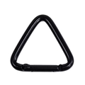 Dreieckiger Karabiner aus Aluminiumlegierung in Mattschwarz mit Federverschluss-Haken - Großes Schwarz