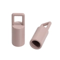 Pale pink alloy cord end caps with square loops for DIY jewelry and mobile chains - Long Style / Milk Tea