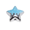 Pendentif étoile bleu clair à pois blancs pour création de bijoux DIY - Style Étoile avec Émail Égoutté / Bleu