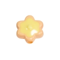 Acrylic orange flower bead with yellow center and hole for DIY jewelry making - Painted - Grapefruit
