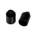 DIY black alloy cylinder rope end caps and bells for keychain or mobile chain accessories - Short Style / Black