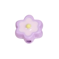 DIY acrylic six-petal flower bead in light purple and pink tones with a center hole - Lacquered - Purple