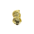 Cuenta de cacahuete de acrílico dorado brillante con agujero vertical para joyas DIY y llaveros - Cuenta de Maní con Agujero Recto / Color Metálico - Amarillo Claro