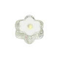 Transparent acrylic six-petal flower bead with white core and yellow stamen for DIY crafts - Transparent - White
