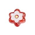 DIY acrylic six-petal flower bead in translucent reddish brown for jewelry making - Transparent - Red