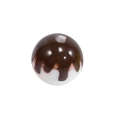 Perle DIY avec effet de chocolat coulant sur une surface sphérique blanche lisse - Style Perle Ronde avec Émail Égoutté / Café Foncé