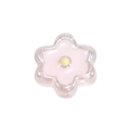 Pink and clear acrylic six-petal flower bead with yellow center for DIY jewelry making - Transparent Light Pink
