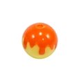 Perle ronde polie en dégradé orange et jaune vif pour la fabrication de bijoux DIY - Style Perle Ronde avec Émail Égoutté / Rouge Orangé