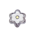 Translucent grey-purple acrylic six-petal flower bead with white center for DIY jewelry - Transparent Gray