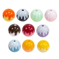 Perles rondes émaillées colorées avec effet goutte d'eau pour création de bijoux DIY - Style Perle Ronde avec Émail Égoutté / Couleur Aléatoire