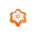 DIY acrylic six-petal flower bead in orange and white for jewelry and phone charms - Transparent Orange