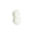 Cuenta de acrílico blanco perlado en forma de cacahuete con textura para joyas DIY - Cuenta de Maní con Agujero Recto / Recubrimiento De Color Sólido - Blanco
