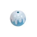 Perle ronde émaillée bleue avec motif gouttes blanches pour collier DIY et artisanat - Style Perle Ronde avec Émail Égoutté / Bleu