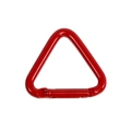 Vibranter roter dreieckiger Aluminium-Karabinerhaken mit Federverschluss für Schlüssel - Klein - Rot