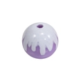 Perle sphérique violette avec effet crème blanche pour bijoux et colliers DIY - Style Perle Ronde avec Émail Égoutté / Violet